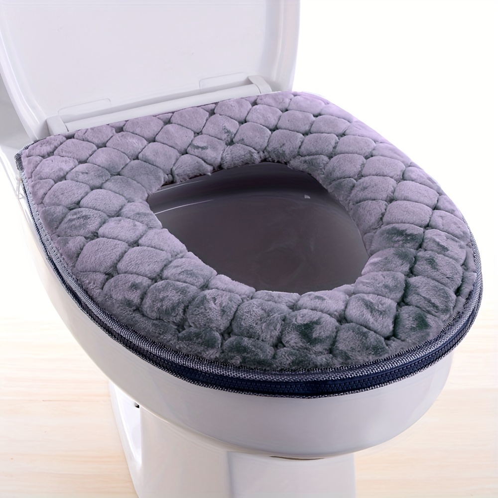 

Toilet Seat Cover For Bathroom, Toilet Seat Cushion Covers Soft Thicker Warmer Washable Toilet Seat Cover Pads With Zipper Home Reusable