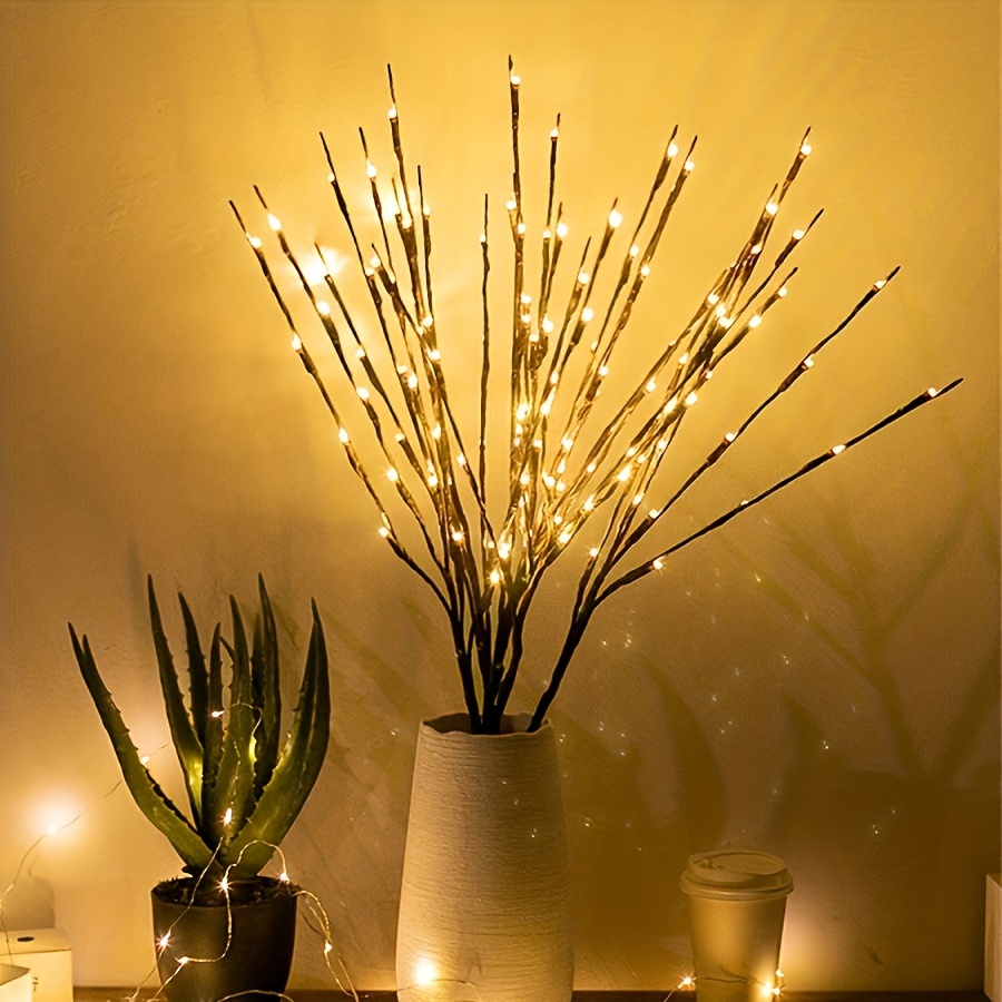 1 Stück, 20 LED-Zweiglichter – Dekorative Innenbeleuchtung Für Hochzeiten,  Geburtstage Und Weihnachten – Lichterketten Mit Zweig-Design