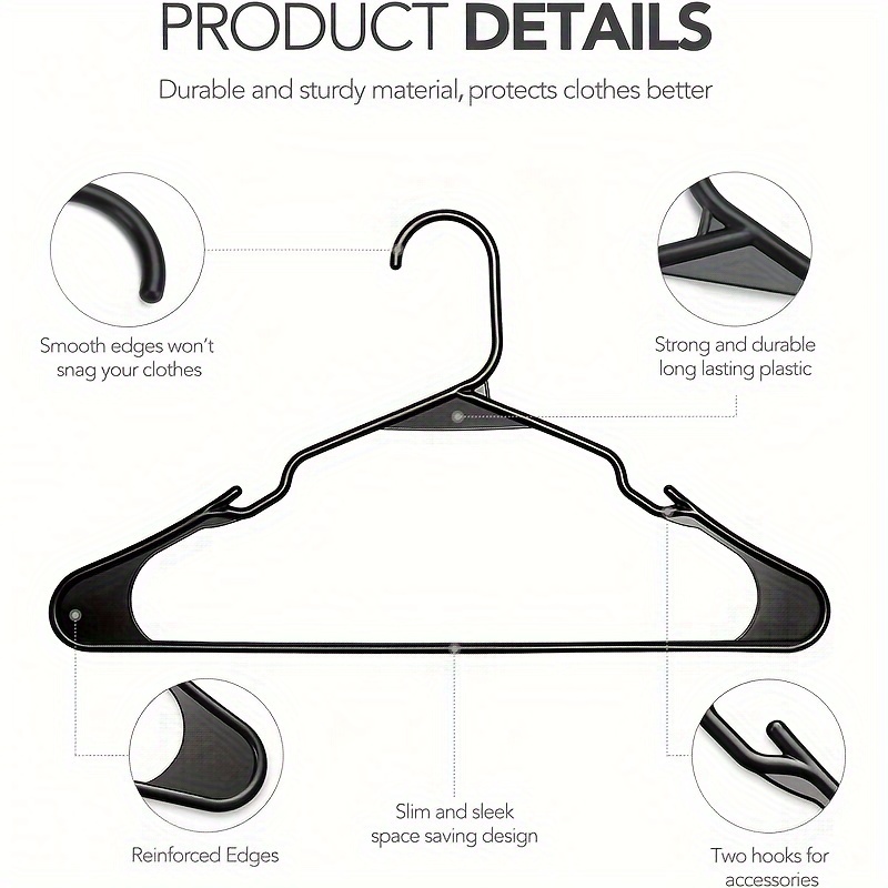  Popular Design Products 10 pc White Plastic Hangers