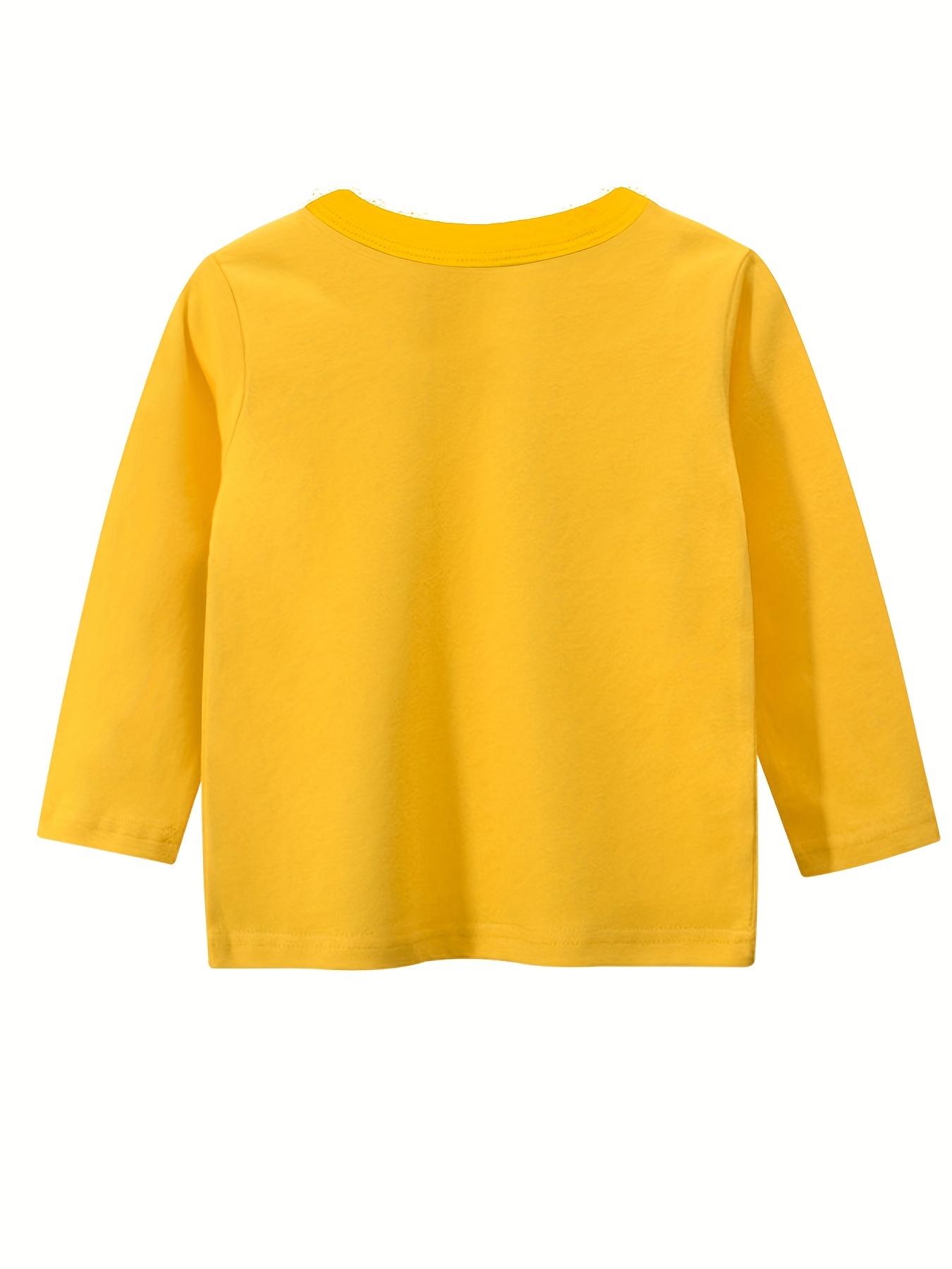 Camiseta de manga larga en algodón amarilla para niño