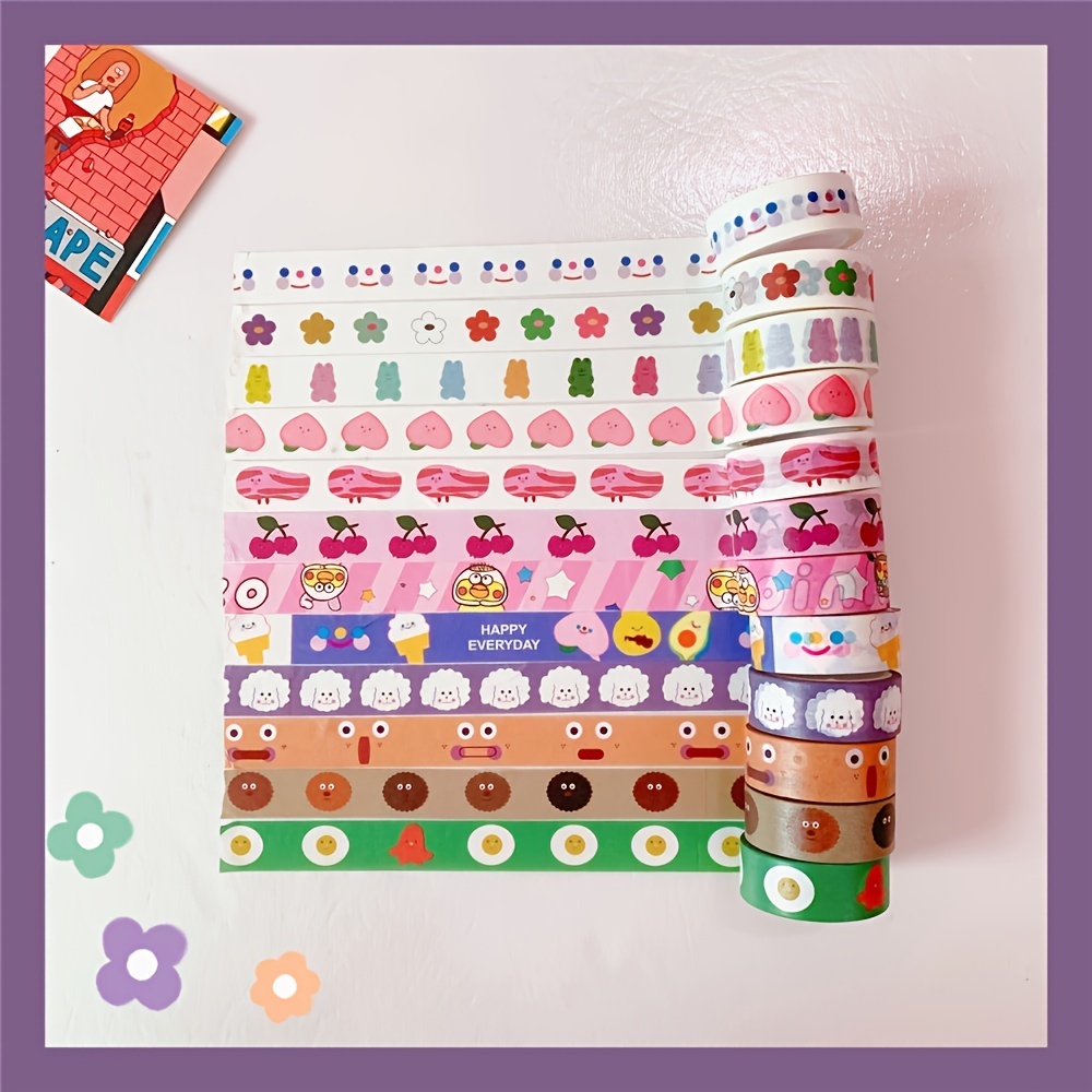 Adorable Cartoon Washi Tape - Perfect For Kpop Crafts, Diy