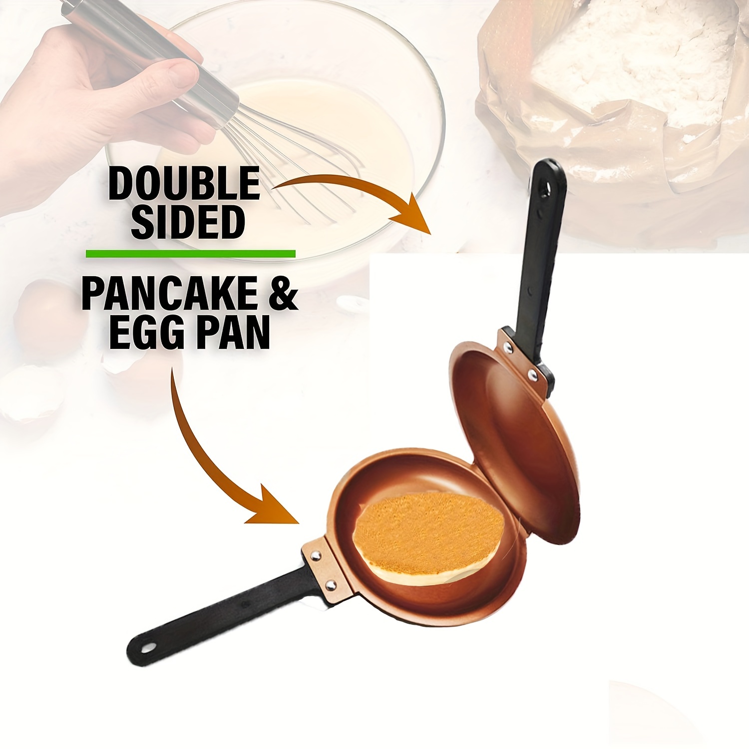 Steel Double Sided Pan, The Perfect Pancake Maker, Nonstick Copper