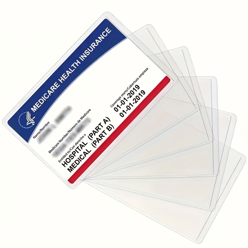 5Pcs Simple Transparent Bank Card Holder Plastic Name Card Cover