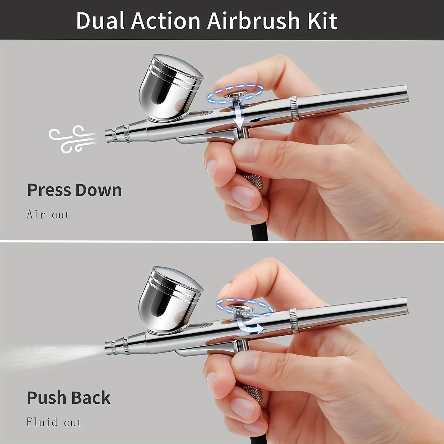 Mini Airbrush Kit Portable Gravity Feed Air Brush Painting - Temu Italy