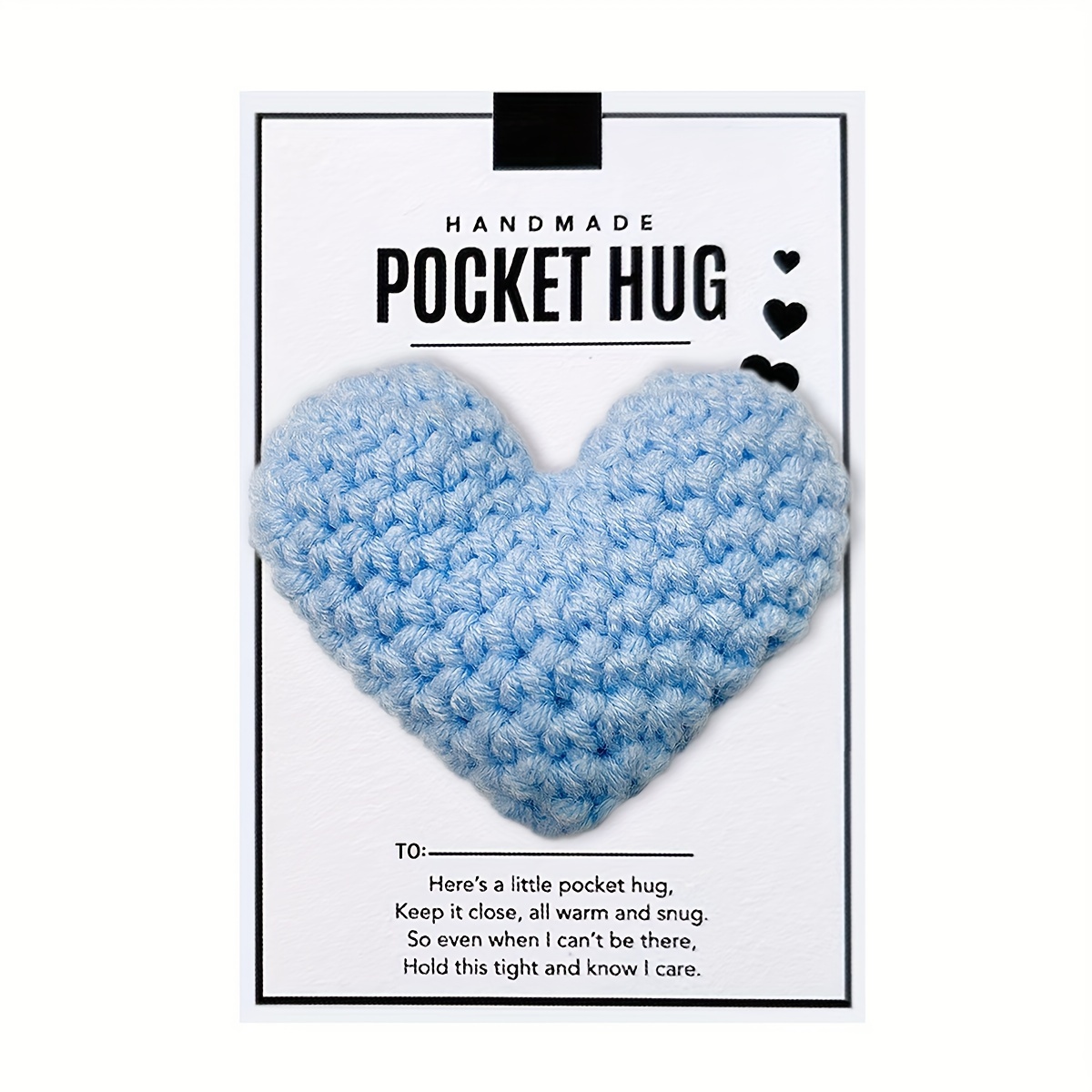 Crochet Heart Pocket Hugs Valentine's Day Gifts New Year's - Temu