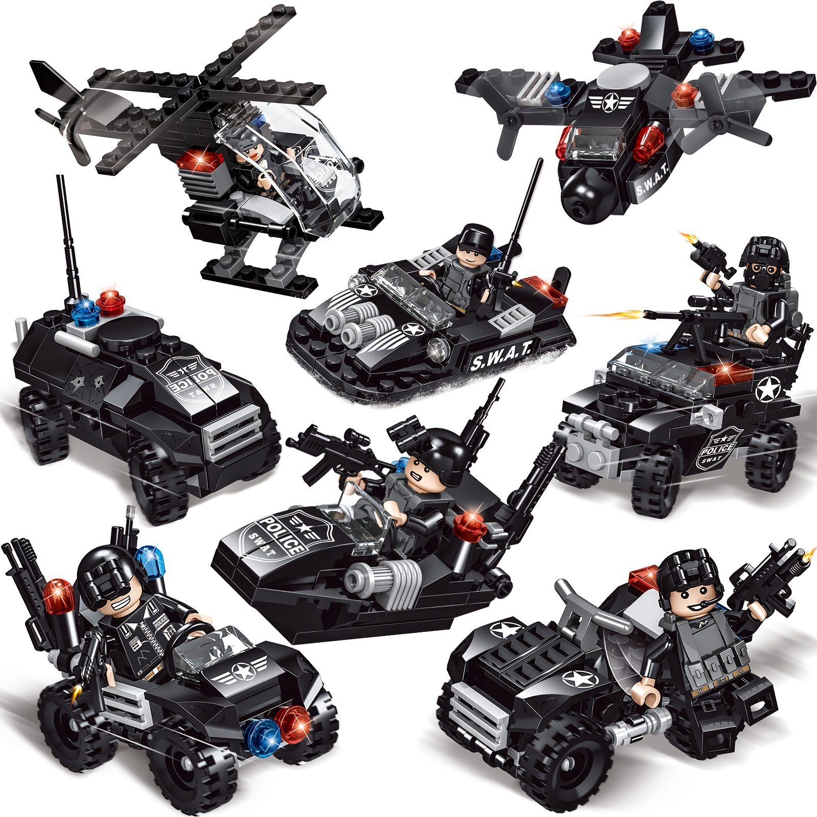 27 Styles Swat Police Building Blocks Kit Warship Copper - Temu United Arab  Emirates