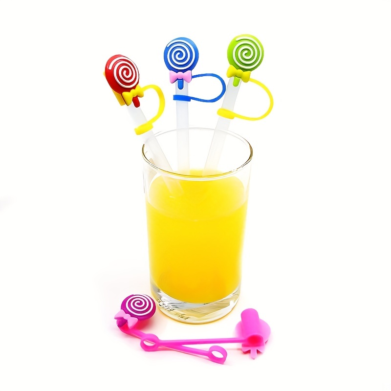 Silicone Straw , Reusable Straw Tips Cover, Cute Silicone Straw Stoppers,  Dustproof And Sealed Straw Lids For Parties, Gatherings (straws Not  Included) Party Supplies - Temu