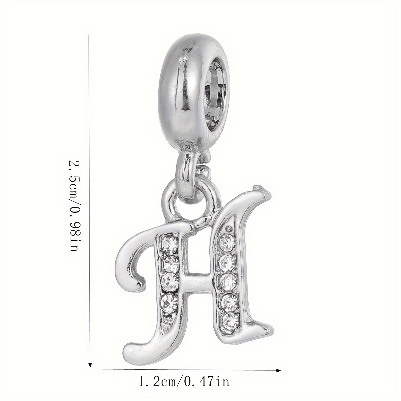 26ct Black Alphabet on Silver Round Charms by hildie & jo