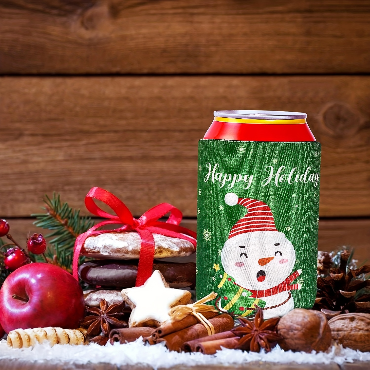 Christmas Favor Decorations Supplies Xmas Holiday Can Sleeves Coolers Can  Covers for Christmas Gathering Winter Party Gift Ideas Neoprene Soda Can