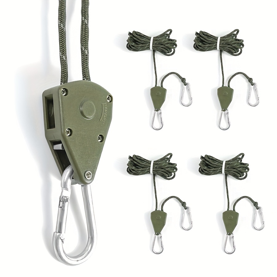 Camping Tent Tie Down Rope Tightener Fastening Pulley Ratchet