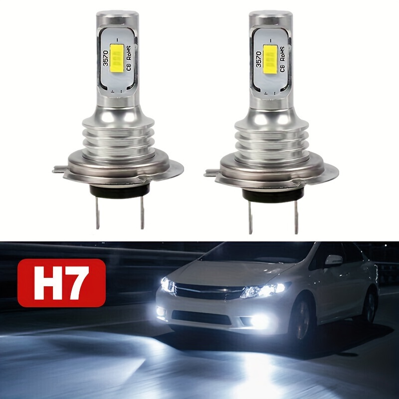 

2pcs H7 3570 Led Headlight High Low Beam Bulb Kit White 6000k Bulbs Fog Light