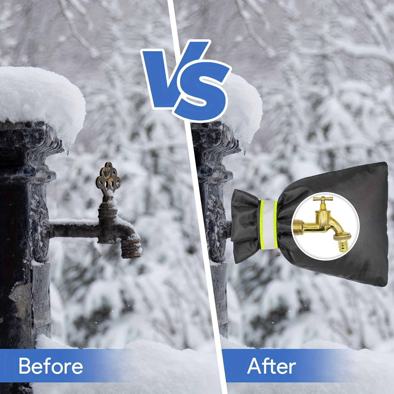 Couverture de robinet pour l'hiver | Couvercle de protection contre le gel  pour robinet isolé étanche,Protection de robinet d'hiver, robinet extérieur