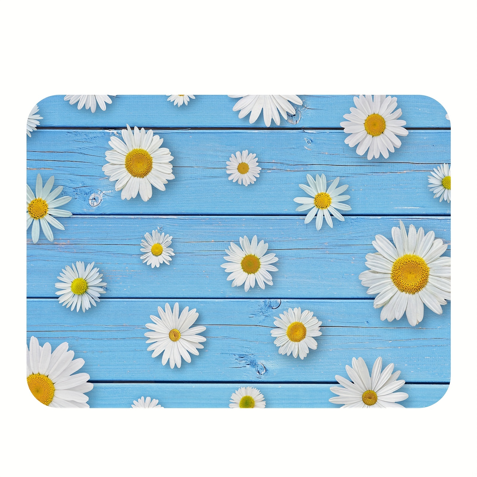 Daisy Flower Dish Drying Mat Soft Rubber Cloth Draining Pad - Temu