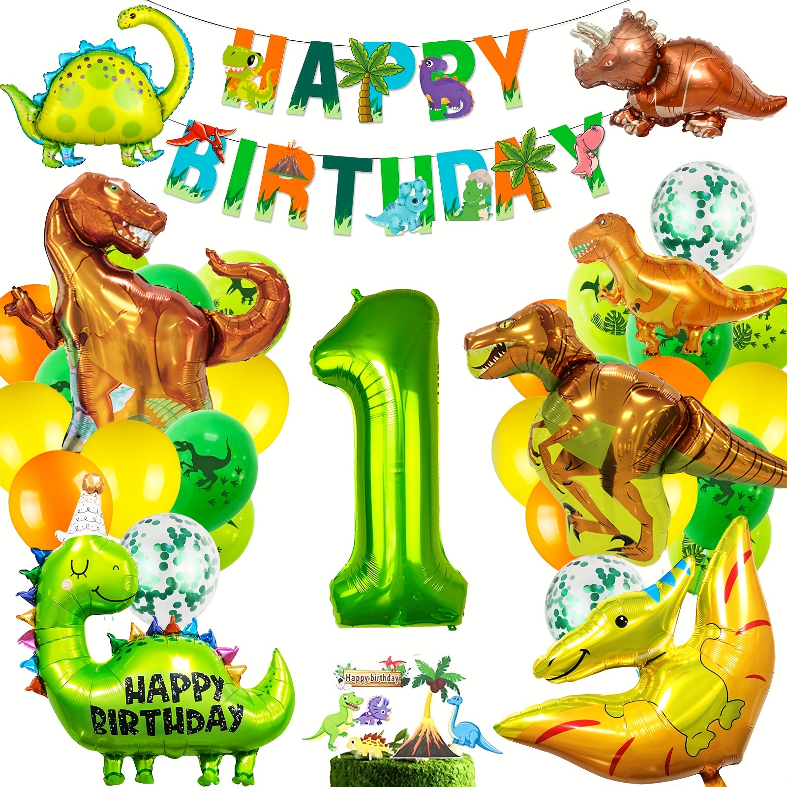 Juego Decoración Cumpleaños Dinosaurio Decoración Cumpleaños - Temu