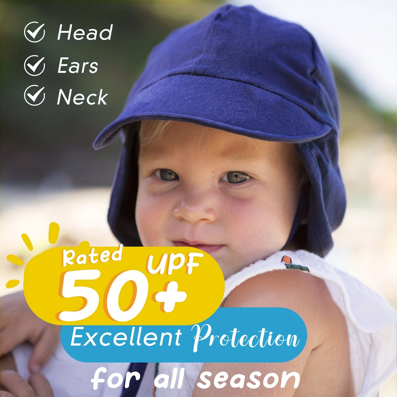 Baby Sun Hat UPF 50+ UV Ray Sun Protection Cotton Toddler Hats - Temu