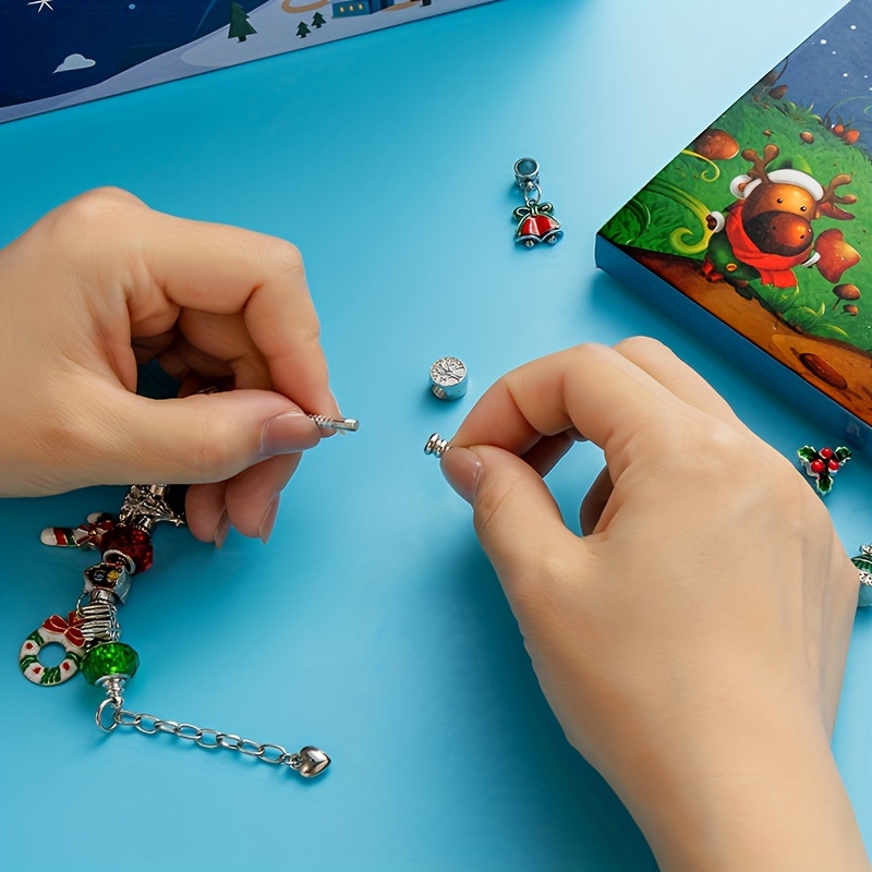 Christmas Advent Calendar Bracelets Blind Box Kit 24 Days Count Down DIY  Kids Christmas Charm Bracelet