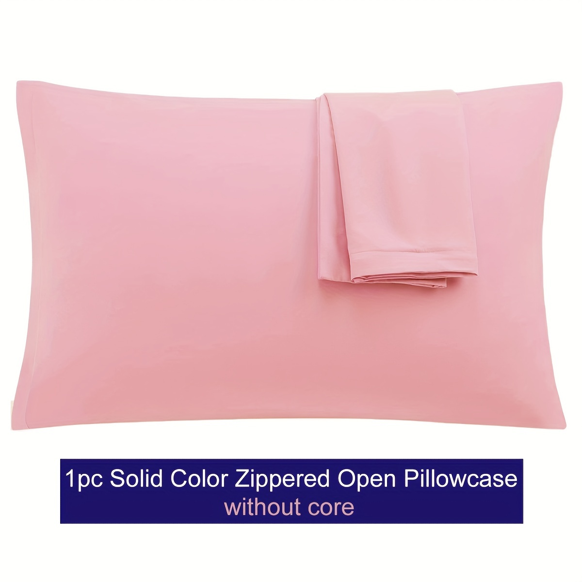 soft breathable microfiber pillowcase with zipper closure solid color multiple sizes   details 6