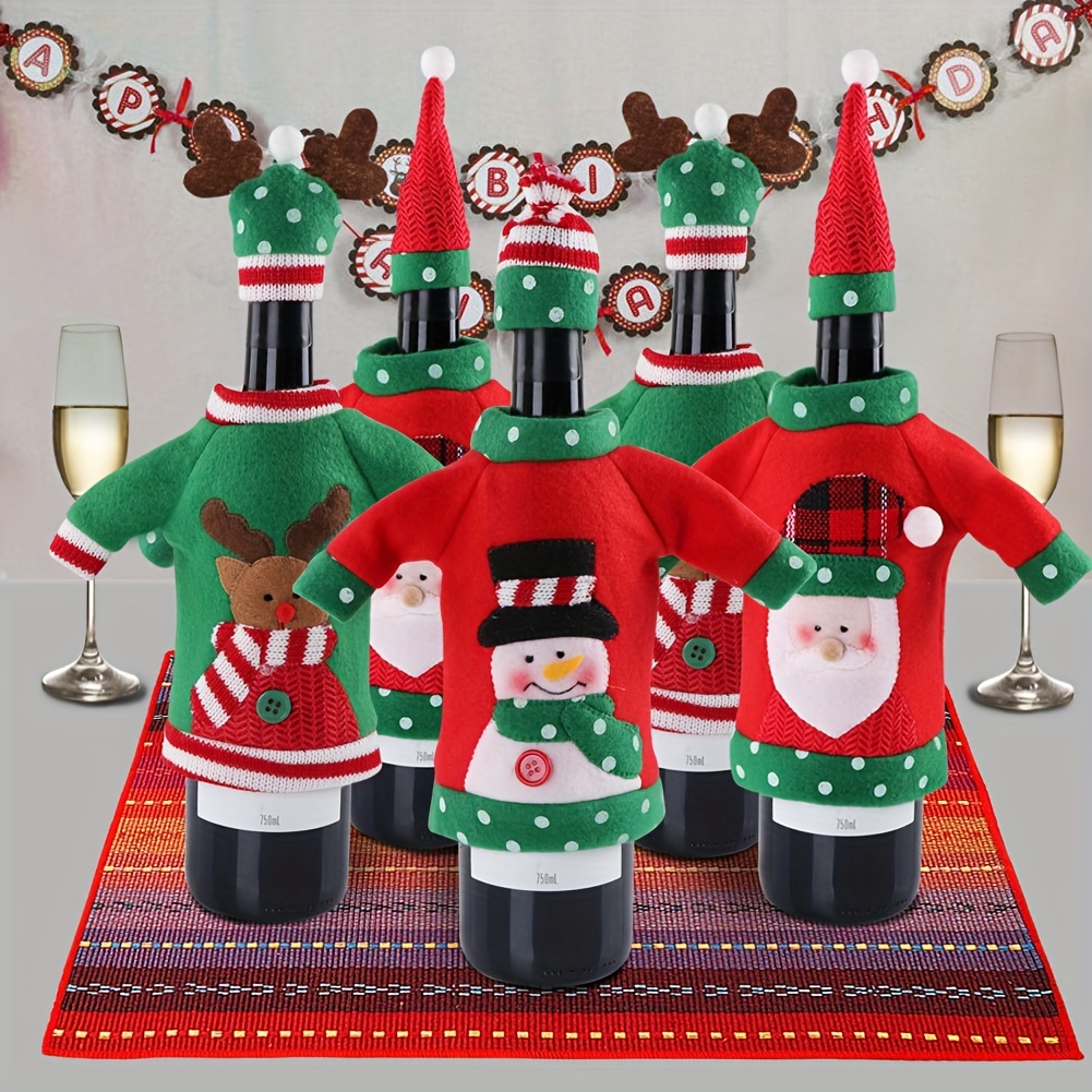 Ugly Sweater Christmas Wine Bottle Covers Holiday Wine Temu