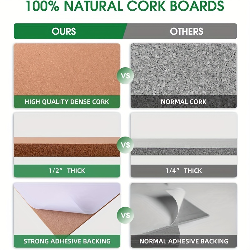 Square Frameless Cork Board With Self adhesive Decorative - Temu