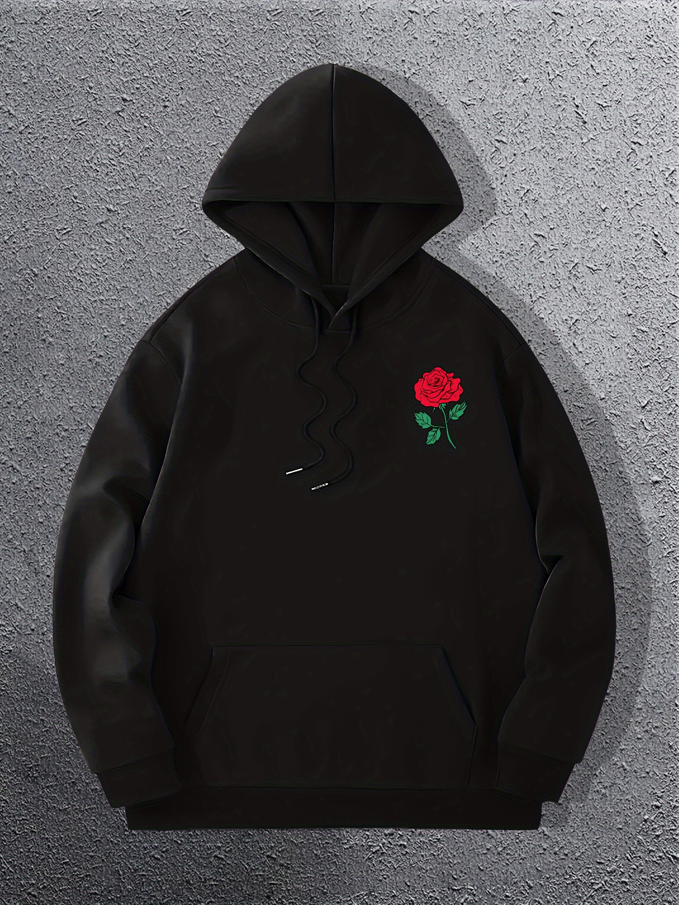 Black hoodie with discount red roses on sleeves