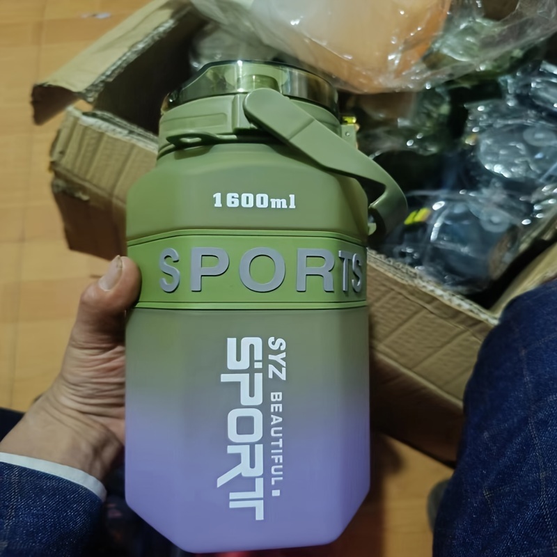 Portable Outdoor Sports Gradient Frosted Large Capacity Water Jugs Drinking Cup  Water Bottle Travel Kettle WHITE 