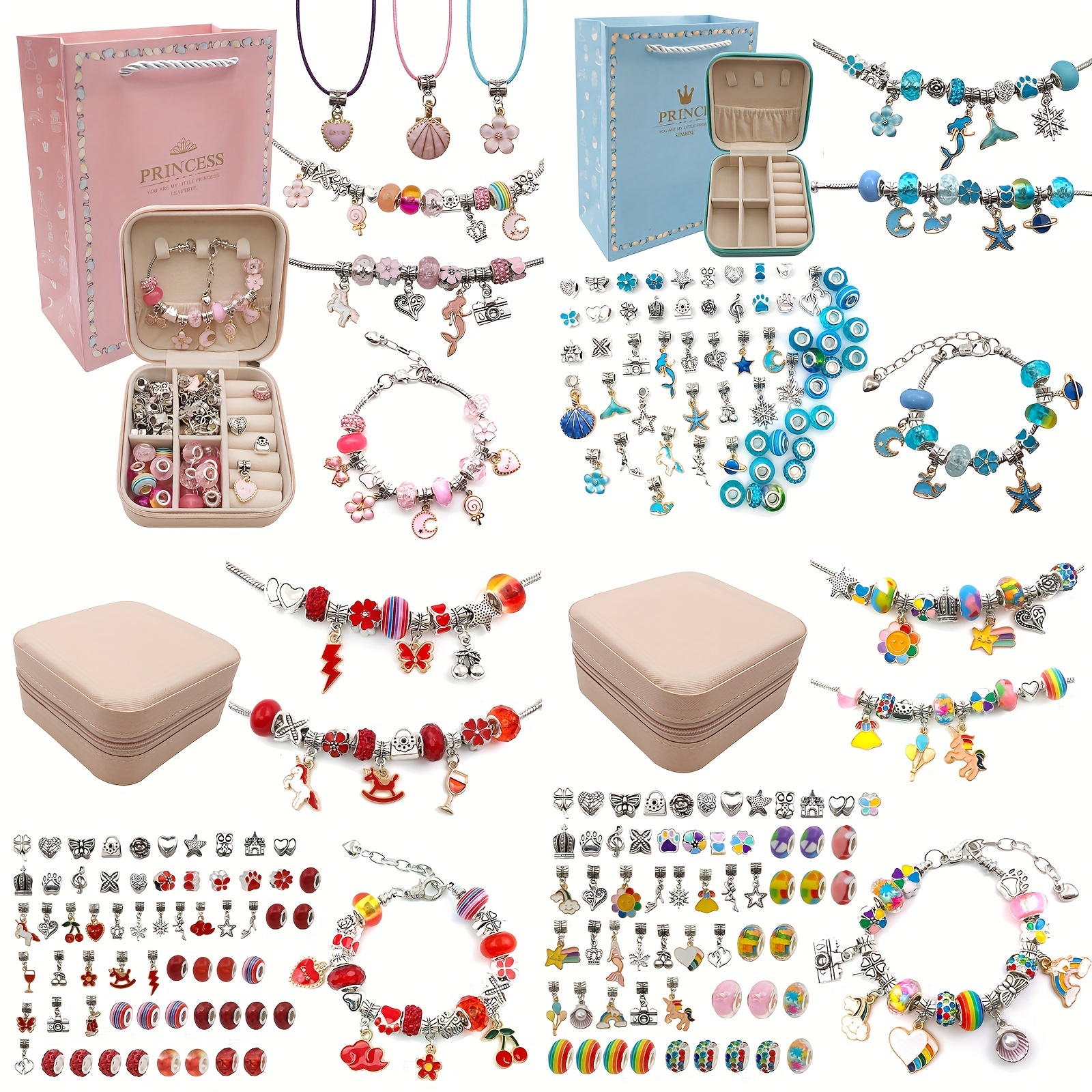 64 pièces Kit de fabrication de bijoux de Noël Bracelet à