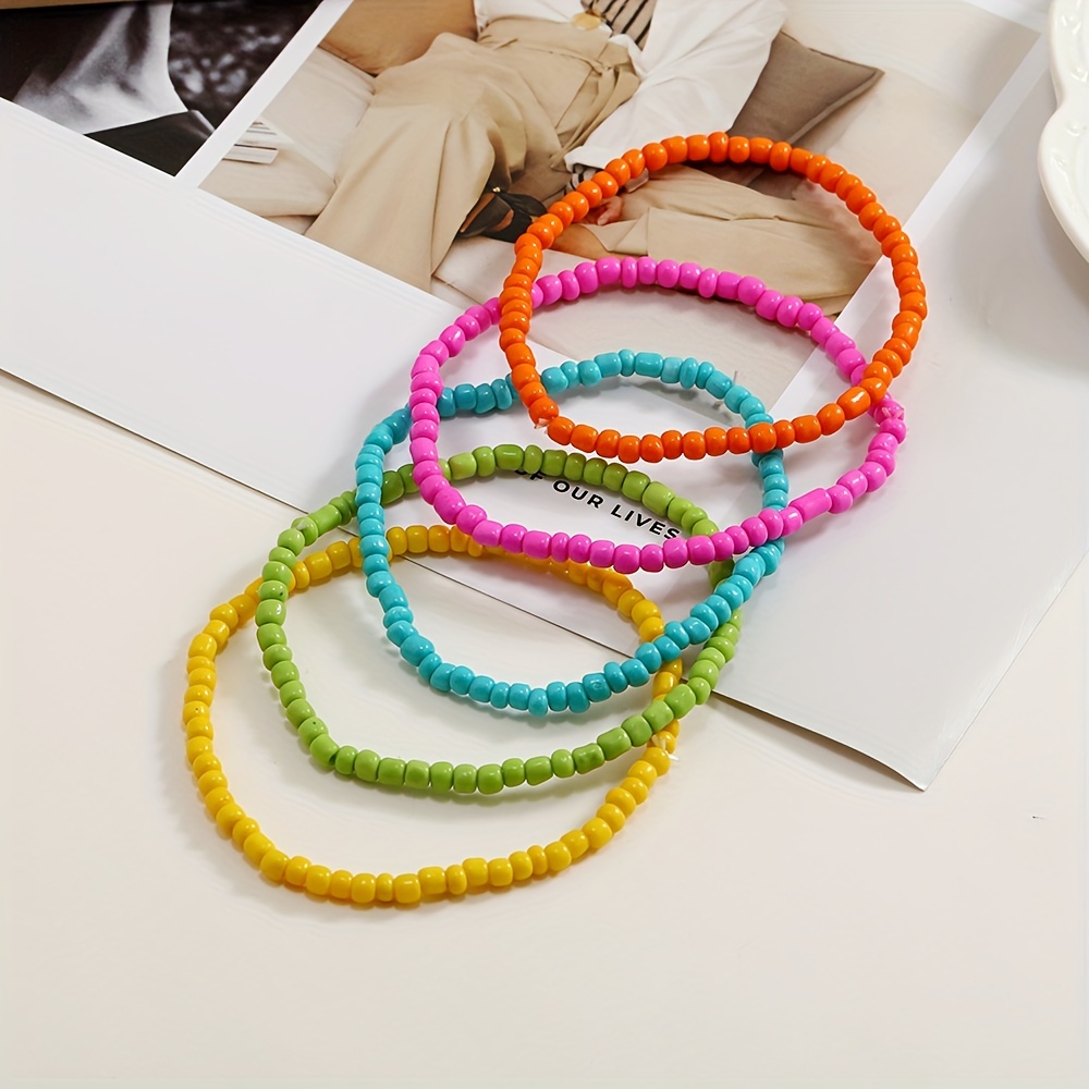 Boho Style Colorful Layered Beaded Bracelet Anklet - Temu