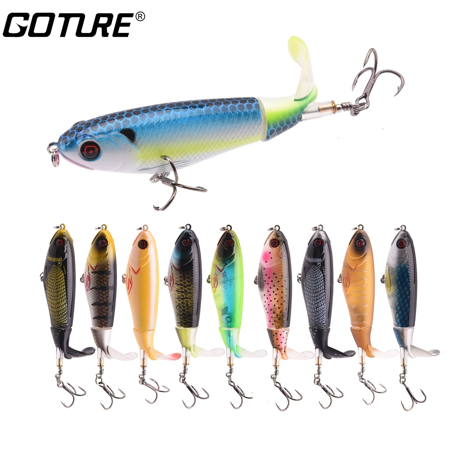 Double Propeller Floating Fishing Lure Soft Spinning Tail - Temu