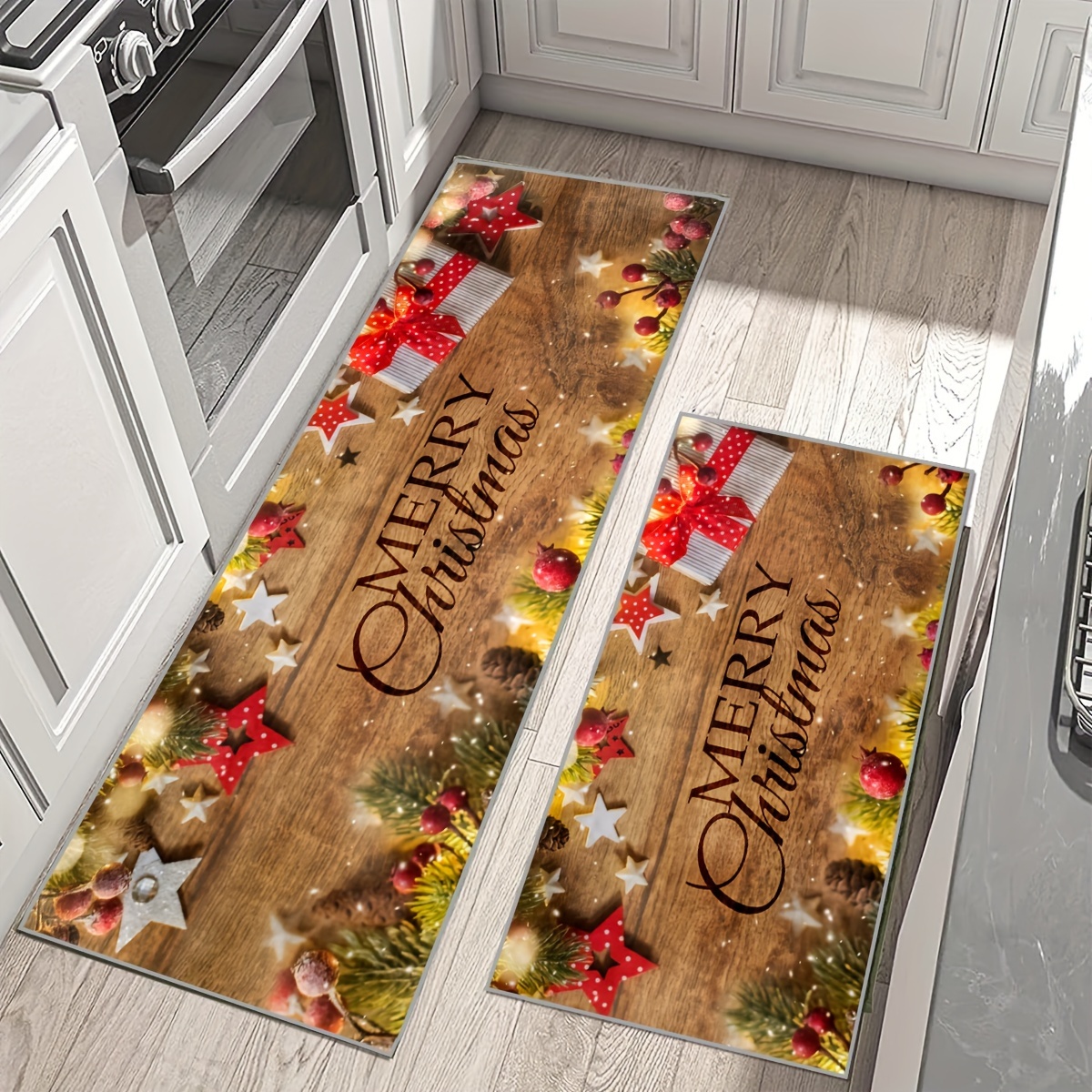 Christmas Kitchen Rugs And Mats Washable Non Skid Washable - Temu