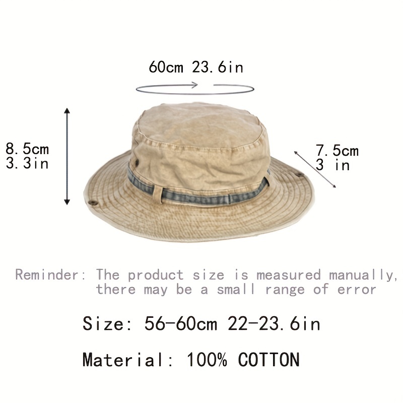 Sun Hat Boonie Hat Washed Cotton Bucket Hat Packable Outdoor