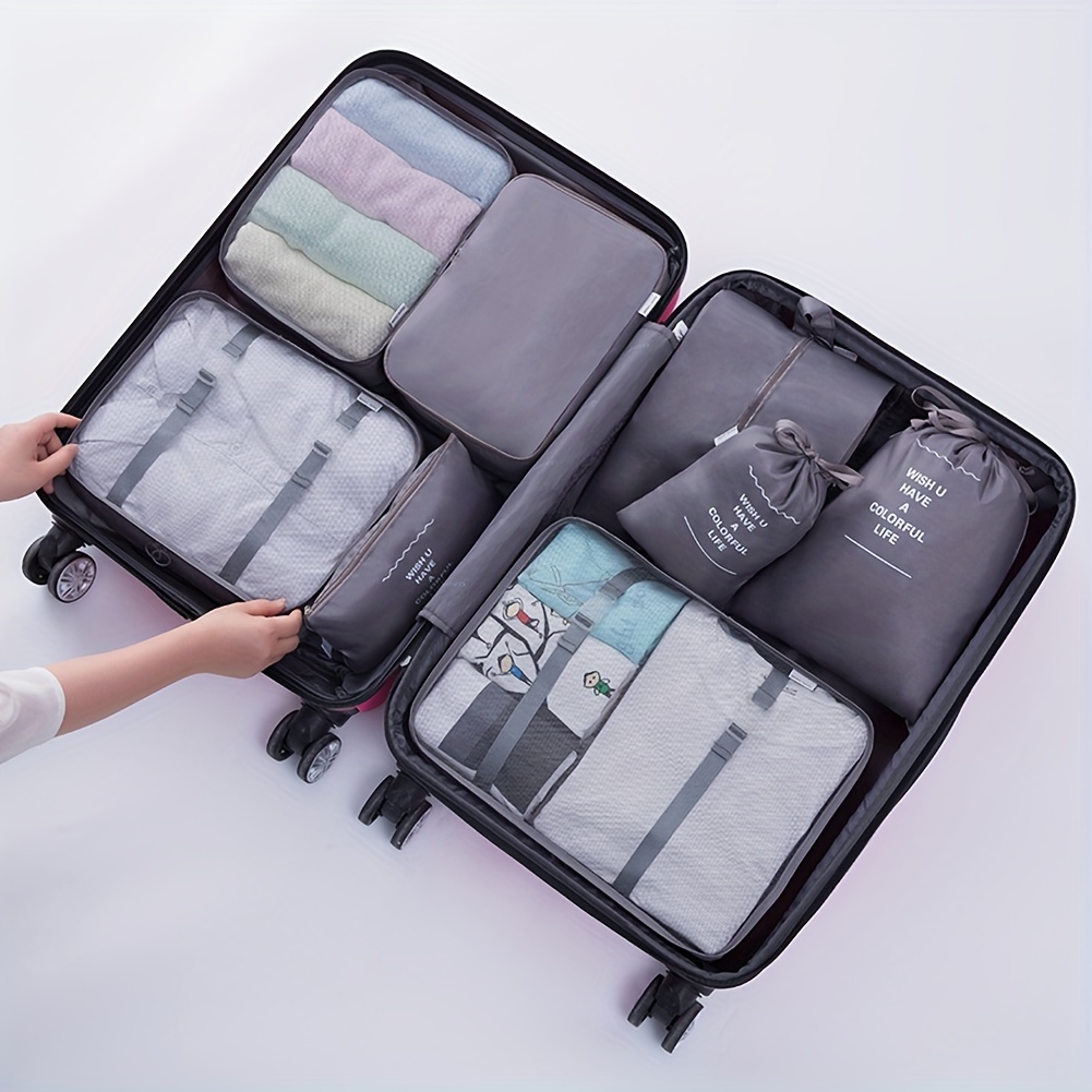 Travel Organiser Packing Cubes Portable Mesh Luggage Clothes - Temu