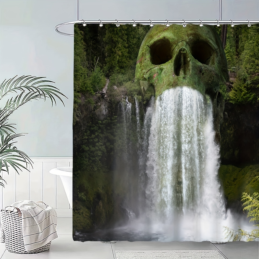 Waterfall Pattern Shower Curtain Waterproof Bathroom Curtain - Temu