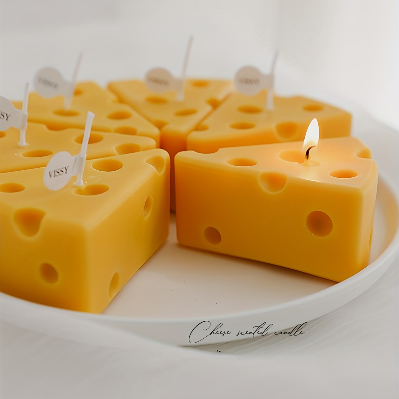 1pc Silicone Candle Mold, Creative Cheese Shaped Candle Mould For Craft