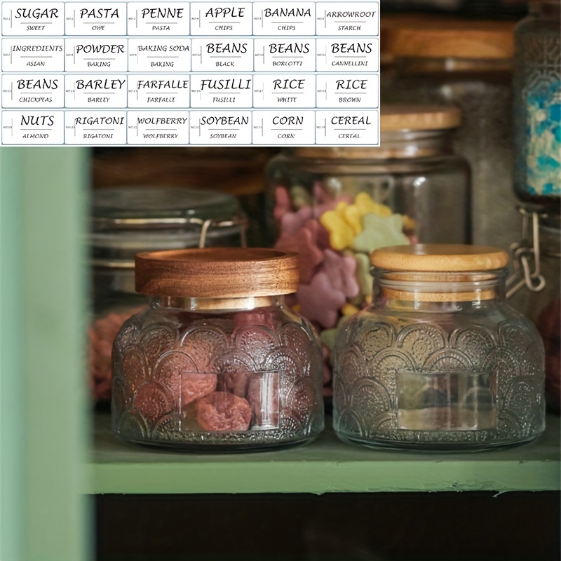 Premium Retro Spray Glass Storage Jars With Labels Perfect - Temu