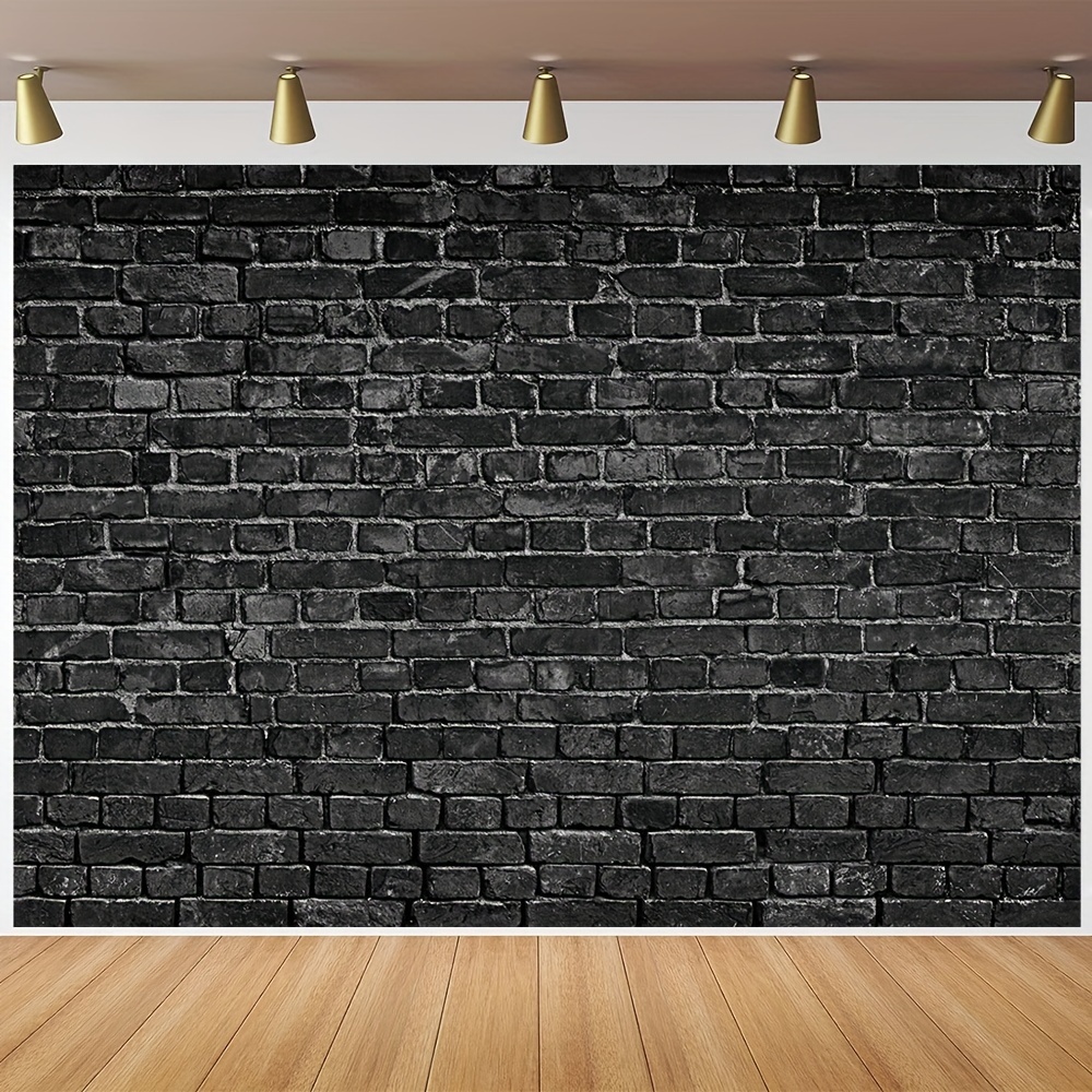 

1pc, Black Brick Photography Backdrop, Vinyl Baby Shower Birthday Party Supplies Cake Table Banner Photo Booth Props 82.6x59.0 Inch/94.4x70.8 Inch
