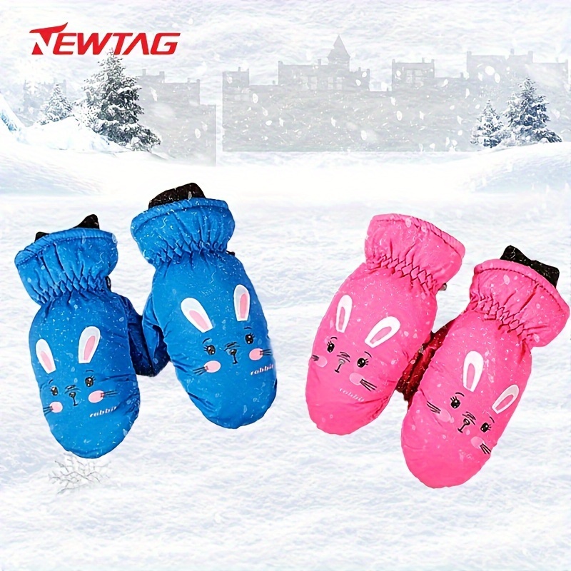 Guantes de esquí impermeables para niños y niñas, manoplas cálidas para  nieve al aire libre, Color sólido, 1 par para 8-13 años, L * 5 - AliExpress