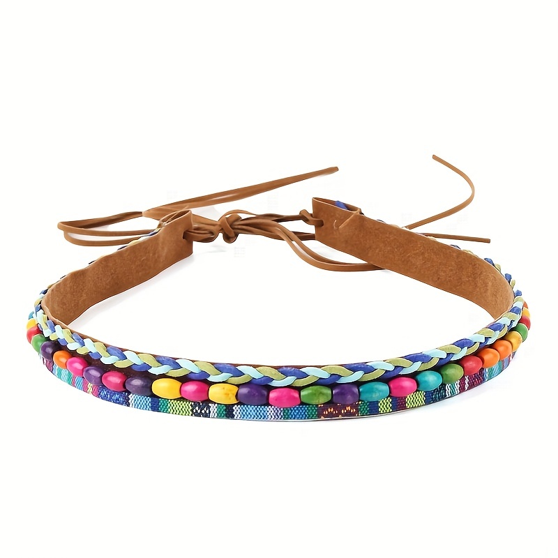 Boho Turquoise Hat Bands Cowboy Hats Fedora Hats - Temu