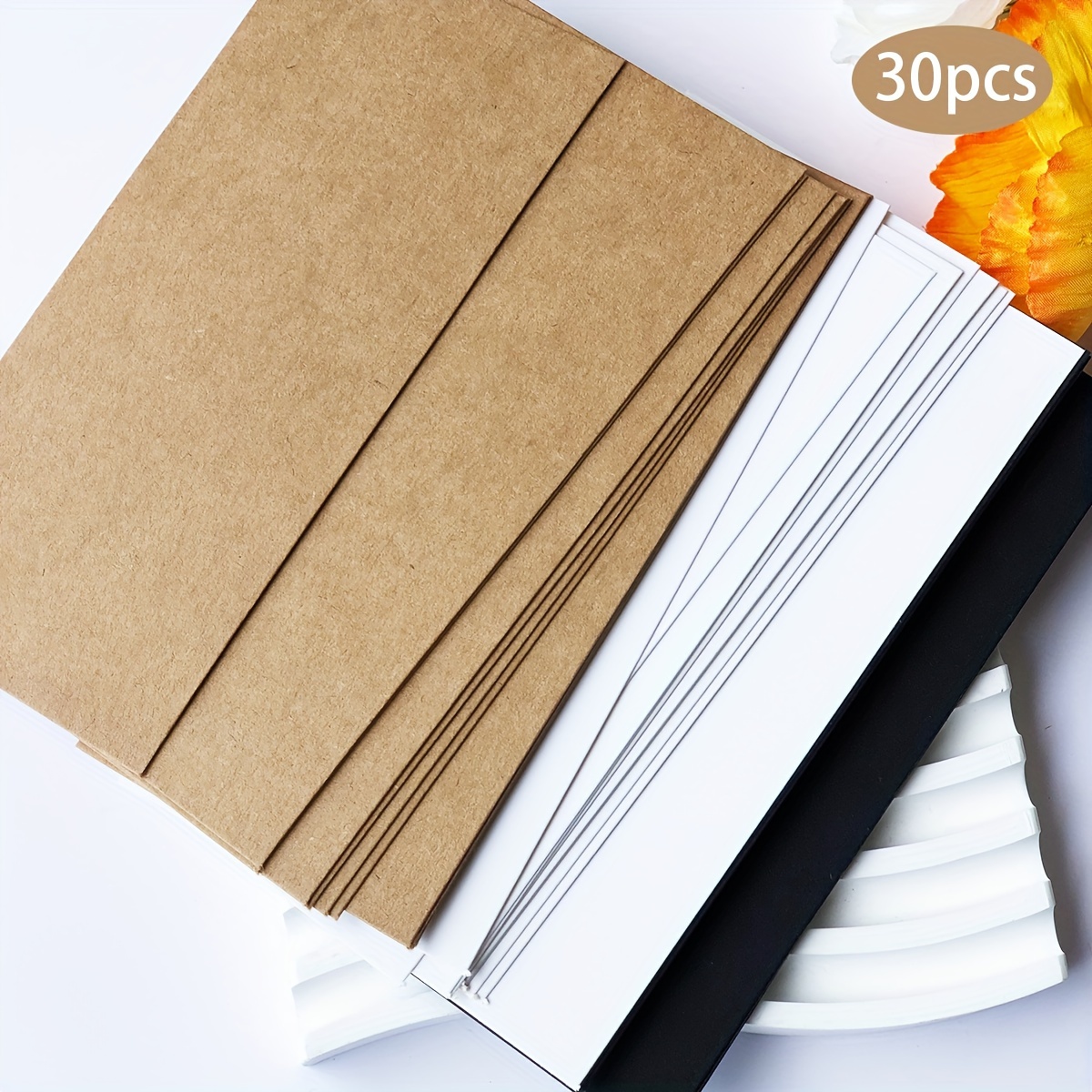 Blank Message Paper Blank Kraft Cards Doodle Hand Drawn Card - Temu