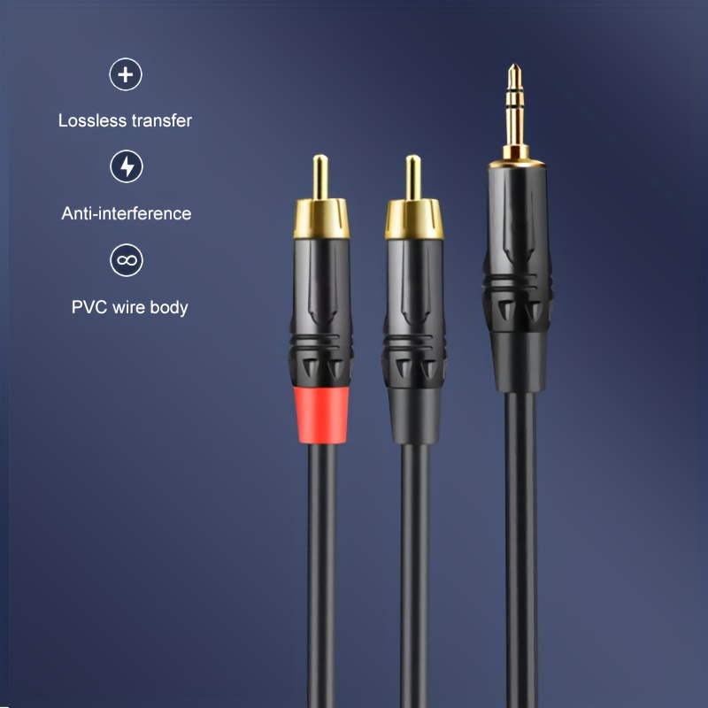 Rca Male To Male Cable To 2 rca Cable rca Male To Aux Audio - Temu