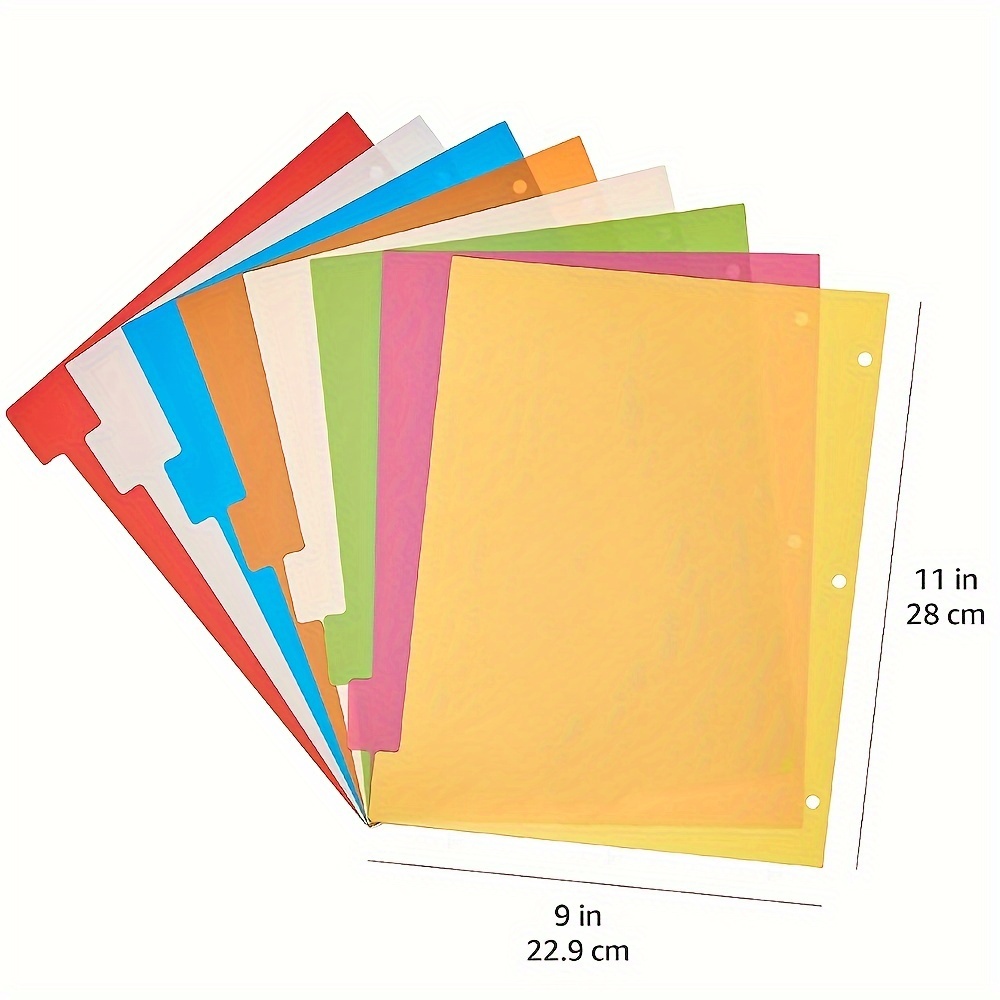 Ring Binder Divider Pockets w/ Index Tabs, Assorted