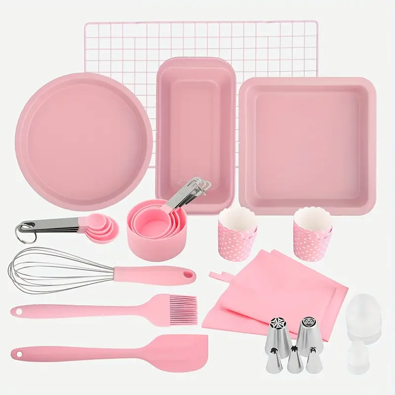 35pcs, Silicone Baking Tools Set, Including Cake Pan, Loaf Pan, Whisk, Oil  Brush, Measuring Cups And More, Kitchen Gadgets, Kitchen Stuff, Kitchen Acc