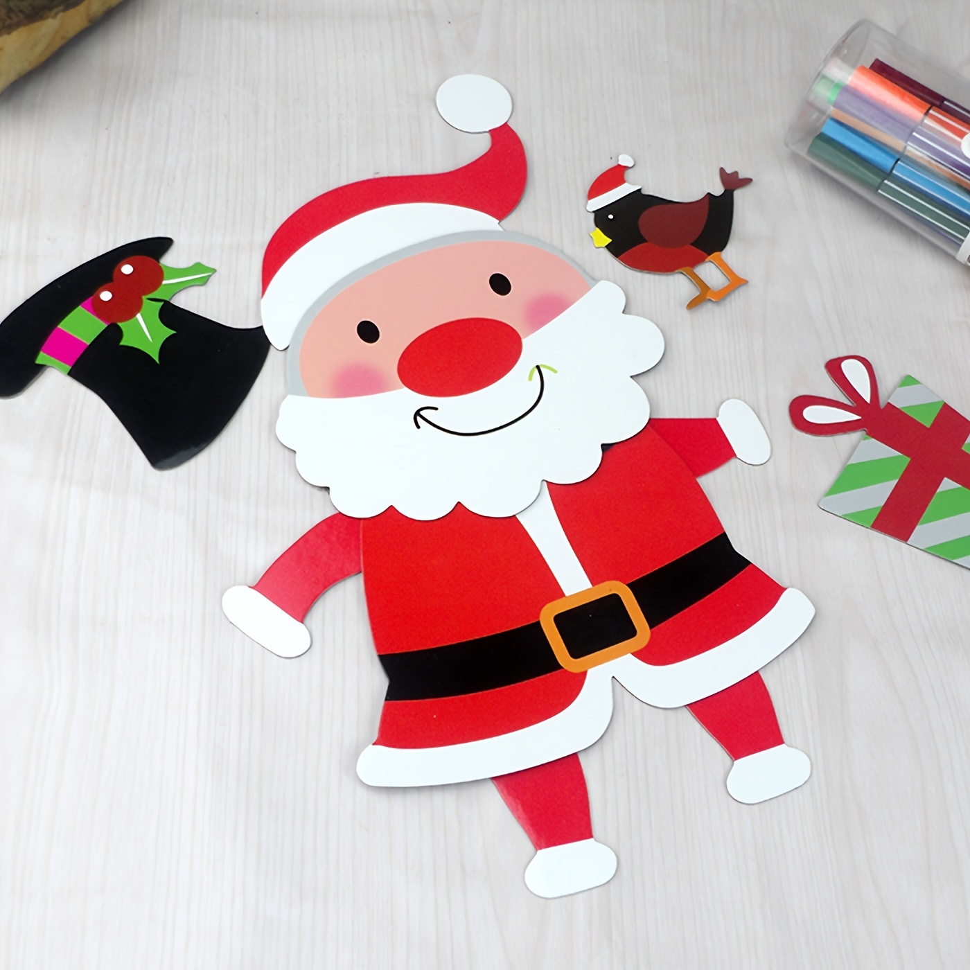 Christmas Stickers Creative Cartoon Santa Claus Stickers Diy - Temu