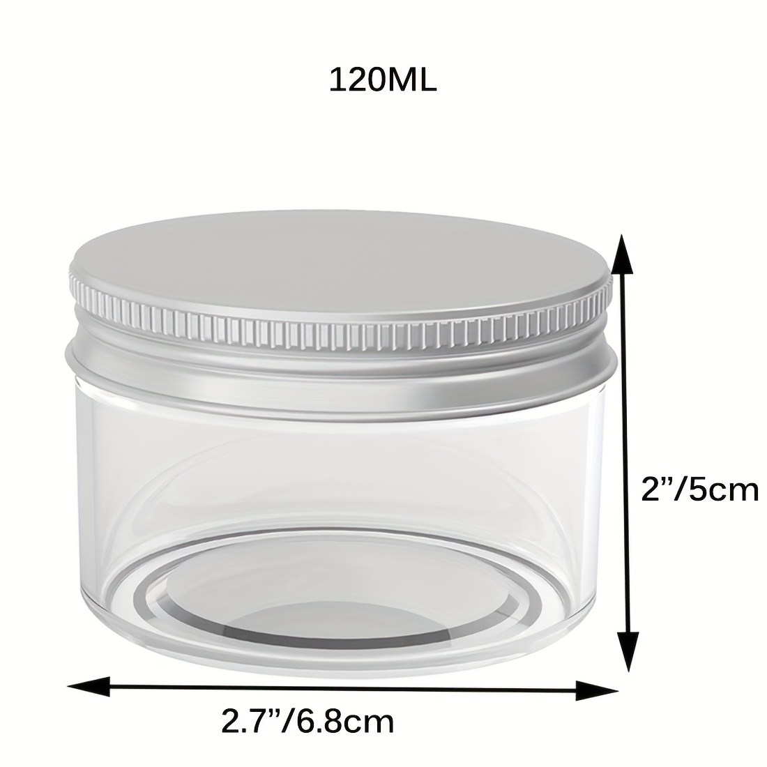 4 oz Plastic Jars with Lids - Lotion and Cosmetic Containers with Lids-  Empty 12