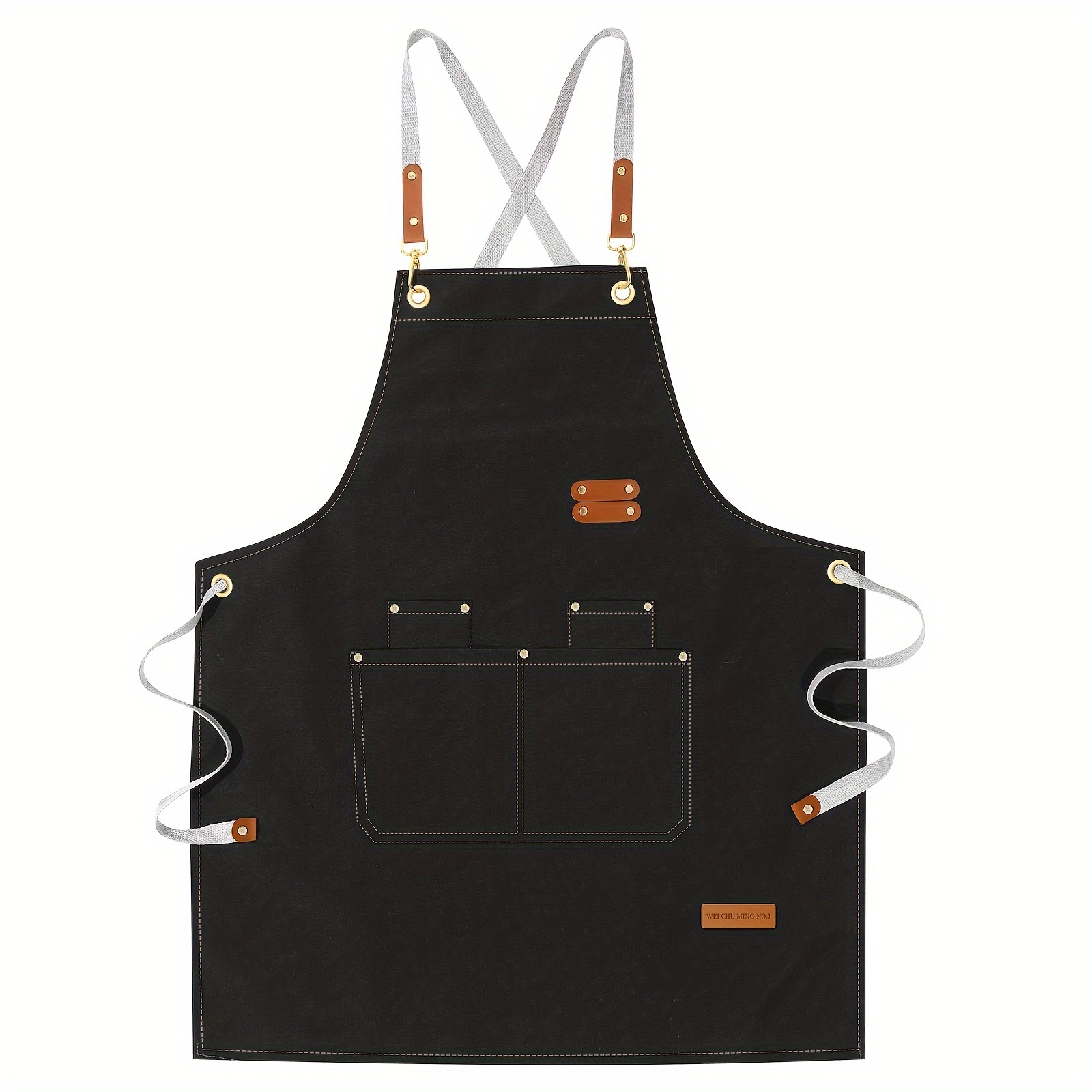 1 Pcs Waterproof Apron Woman's Solid Color Cooking Men Chef Waiter