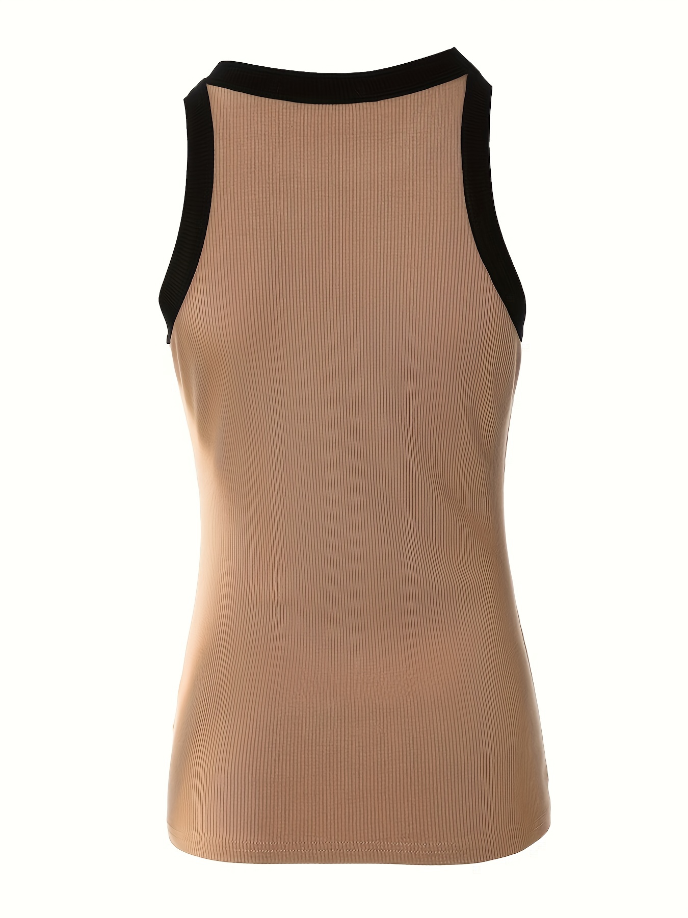 Women's Contrast Trim Crew Neck Tank Top
