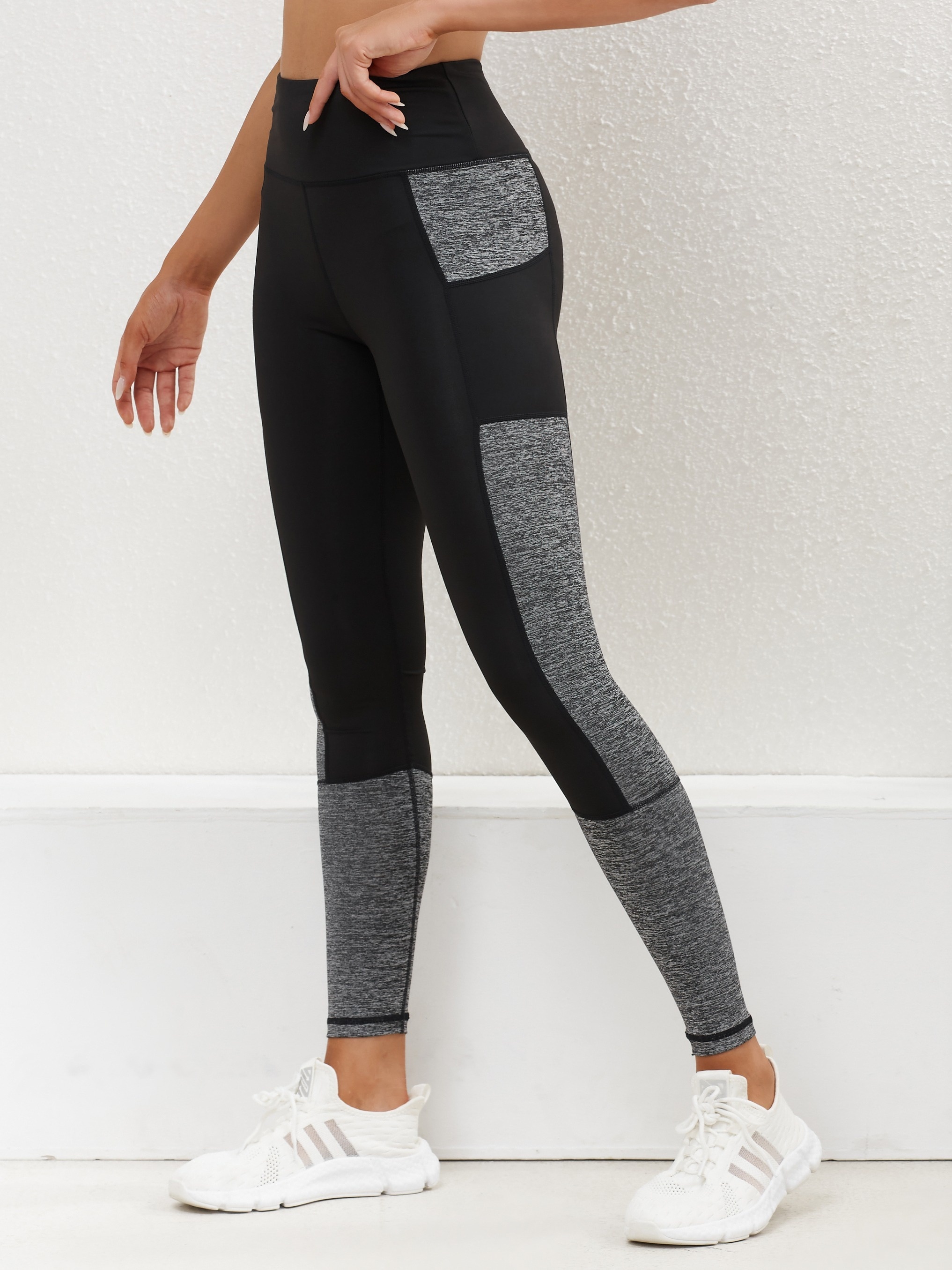 Color Block Stretchy Yoga Pants Running Workout Fitness - Temu
