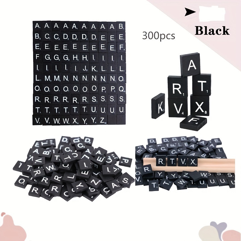 QMET Lot de 500 lettres de Scrabble en bois pour travaux manuels –  Décoration de cadeau en bois – Fabrication de sous-verres de l'alphabet et  jeu de