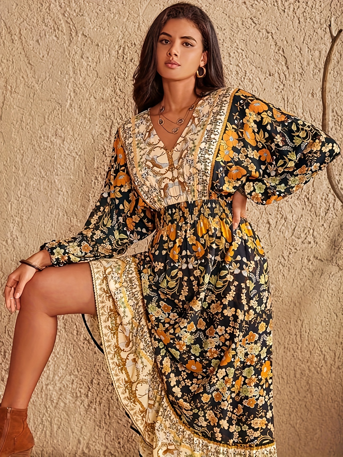 Vestidos Mujer Vestido Gasa Mujer Elegante Verano Estampado - Temu