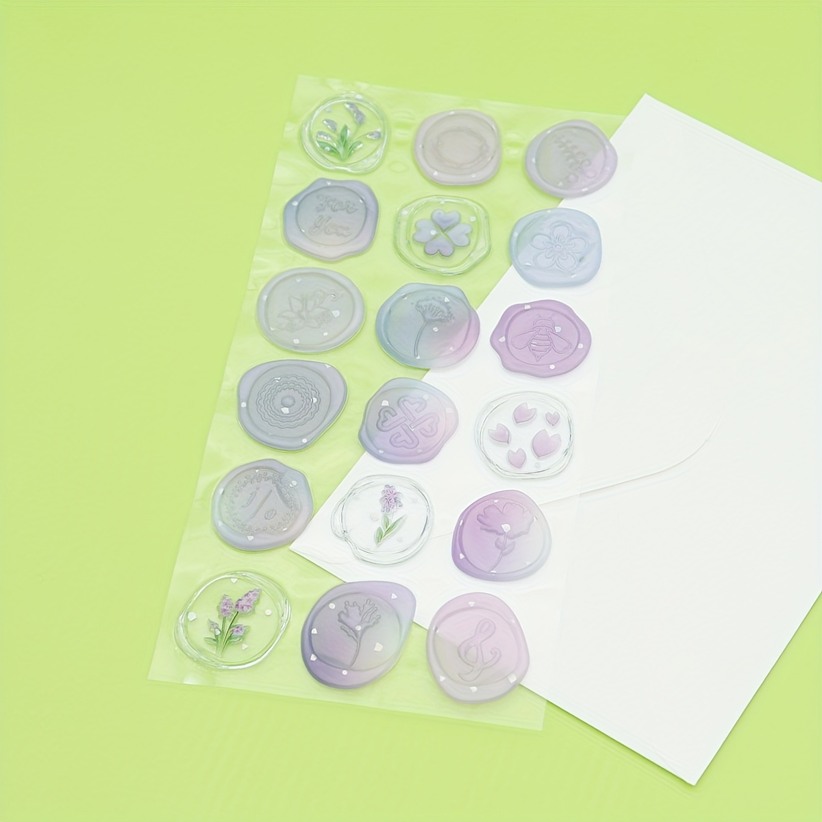 Diy Flower Imitation Wax Seal Stamp Stickers For Girls - Temu