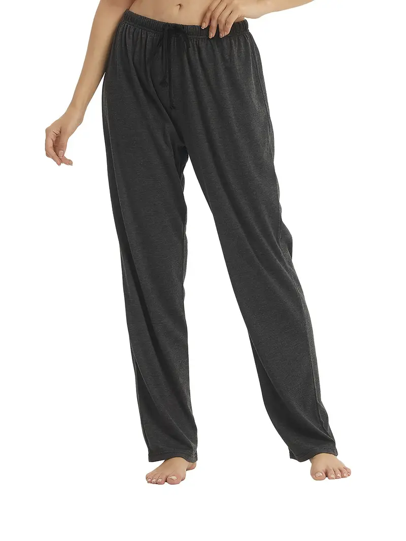 Pantalones Pijama Lisos Mujer Pantalones Salón Suaves - Temu
